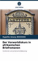 Der Vorwortdiskurs in afrikanischen Briefromanen