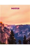 Notes: College Ruled Notebook 120 Lined Pages Large, 8.5 x 11 Inches Journal, Diary, Subject Composition Book With A Stunning View Of The Yosemite National