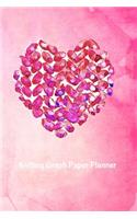 Knitting Graph Paper Planner: Design Notebook, Blank Knitter Patterns Book, 4:5 Ratio, Pink Knit Heart on Pink