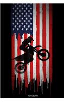 Notebook: Motocross 4th of July Gift Independence Day Memorial Day Present for Biker, Dirt Bike Jumping and Veterans I Patriotic Planner America Patriot Book 