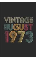 Vintage August 1973: Blank Lined Notebook / Journal (6 X 9 -120 Pages) - August Birthday Gift Idea