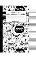 Wide Staff Manuscript Paper For Girls