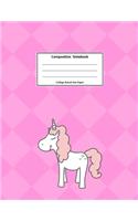 Composition Notebook: Journal Wide Ruled School Composition Books Large 8.5"x11",100 Pages White Papers, College Ruled Line Paper, Pink Unicorn