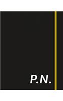 P.N.: Classic Monogram Lined Notebook Personalized With Two Initials - Matte Softcover Professional Style Paperback Journal Perfect Gift for Men and Women