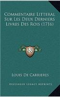 Commentaire Litteral Sur Les Deux Derniers Livres Des Rois (1716)