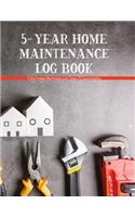 5-Year Home Maintenance Log Book