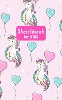 Sketchbook for Kids: Adorable Unicorn Large Sketch Book for Sketching, Drawing, Creative Doodling Notepad and Activity Book - Birthday and Christmas Gift Ideas for Kids,