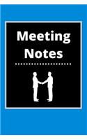 Meeting Notes: Business Notebook for Meetings and Organizer - Taking Minutes Record Log Book Action Items & Notes - Secretary Logbook Journal