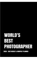 World's Best Photographer Planner: 2-Year 2020 - 2021 Black Productivity Journal Daily / Weekly Monthly Dated Calendar Year Career Goal Planner Organizer Tracker Planning Worksheets (