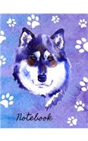 Notebook: School Composition Notebook 100 Pages Wide Ruled Lined Paper Husky Dog