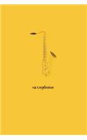 Saxophone: Minimal Design Lined Practice Journal 6" x 9" 120 pages