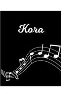 Kora: Sheet Music Note Manuscript Notebook Paper - Personalized Custom First Name Initial K - Musician Composer Instrument Composition Book - 12 Staves a 