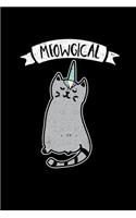 Meowgical: College Ruled Lined Writing Notebook Journal, 6x9, 120 Pages