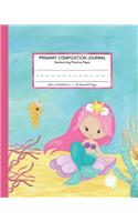 Primary Composition Journal Handwriting Practice Paper: Elementary School Exercise Book - 120 Dashed Midline Pages - Watercolor Mermaid Notebook