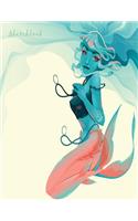 sketchbook: Beauty mermaid on yellow cover (8.5 x 11) inches 110 pages, Blank Unlined Paper for Sketching, Drawing, Whiting, Journaling & Doodling(3 Beauty Mermaid on Yellow Sketchbook)
