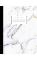 Graph Paper Notebook: White Gold Marble Cute Math Composition Book Quad Ruled 1/4 inch (.25") Squares Graphing Paper for Students Large, 8.5 x 11 in