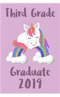 Third Grade Graduate Journal: Cute 3rd Grade Graduating Journal, Notebook and Sketchbook: Unicorn Rainbow Pastel Purple Graduation Design