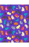 My Big Fat Bullet Journal for Cat Lovers Fun Cat Pattern 7: Jumbo Sized Dot Style Bullet Journal Notebook - 300 Plus Numbered Pages with 300 Dot Grid Pages, 6 Index Pages and 2 Key Pages in Large 8.5 X 11 Siz