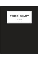 Food Diary 90 Days: Black, Meal Notebook, Meal and Exercise Notebook, Meal Prep And Planning, Track, Your Meals, Colorful Journal, Daily Weight Loss Journal, 8.5 x 11 i