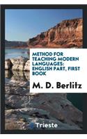 Method for Teaching Modern Languages: English Part