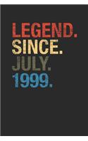 Legend July 1999: Graph Ruled Notebook / Journal (6 X 9 - 5 X 5 Graph Ruled) - July Birthday Gift and July Anniversary Gift