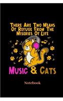 There Are Two Means Of Refuge From The Miseries Of Life Music & Cats Notebook