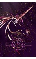 Rebecca: Unicorn Blank Lined Journal Notebook For Girls, 6 x 9, 120 Pages Perfect For Journaling, Notes, Diary & Doodling, Name Note Pad For Children, Kids, 