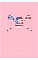 Lacrosse Journal: Lined Journal - Lacrosse USA Flag Black Lacrosse Player Gift - Pink Ruled Diary, Prayer, Gratitude, Writing, Travel, Notebook For Men Women - 6x9 12