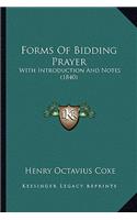 Forms Of Bidding Prayer