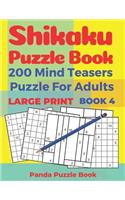 Shikaku Puzzle Book - 200 Mind Teasers Puzzle For Adults - Large Print - Book 4