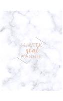 14 Week Goal Planner: Marble Color 14 Week Goal Setting Journal - Goal Getter Notebook - 8.5x11 inches, 100 pages