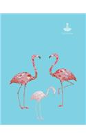 Notebook: Flamingo cover and Dot pages, Extra large (8.5 x 11) inches, 110 pages, notebooks and journals(1 Flamingo Notebook,)