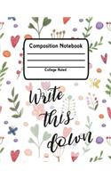 Write This Down