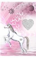 Journal: Magical Glitter Silver Unicorn Writing Diary 6 X 9 Blank 100 Pages Lined Notebook for Taking Notes and Daily Journaling for Teens, Girls and Woman