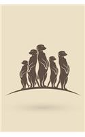 Meerkat Notebook: Blank Lined Journal, Softcover (6x9 Inches) with 120 Pages