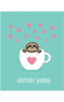 Gratitude Journal: One Minute Gratitude Journal for Kids. Sloth Love. Daily Diary to Write the Things That Make You Happy (Custom Diary, Fun Daily Notebook)