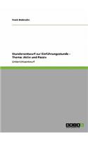 Stundenentwurf zur Einführungsstunde - Thema