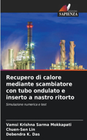 Recupero di calore mediante scambiatore con tubo ondulato e inserto a nastro ritorto