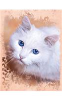 White Cat Composition Notebook, Dot Grid