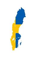 Flag of Sweden Overlaid on the Swedish Map Journal