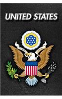 United States: Greater Seal of the USA - Blank Sheet Music - 150 pages 6 x 9 in. - 11 Staves Per Page - Music Staff - Composition - Notation - Songwriting - Staff 