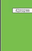 Day per page planner 2020: The large minimalism style professional page per day personal agenda diary for all your organisational needs - Deep lime green colour cover art desi
