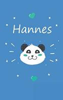 Hannes: Ein Personalisiertes Panda Tage-/Notizbuch Mit Dem Namen Hannes Und Ganzen 100 Linierten Seiten Im Tollen 6x9 Zoll Format (Ca. Din A5). Optimal ALS 