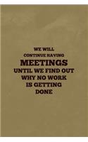 We Will Continue Having Meetings: Gag Gift Lined Notebook Small 6 x 9 Size 120 pages