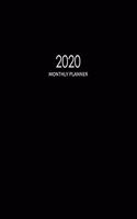 2020 Monthly Planner: Jan 1, 2020 to Dec 31, 2020: Monthly Planner + Calendar Views and Notes - Black Cover
