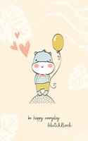 Sketchbook: Be Happy Everyday Notebook for Drawing, Writing, Painting, Doodling or Sketching, 120 Pages, 6x9 Blank Paper for kids