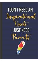 I Don't Need An Inspirational Quote I Just Need Parrots