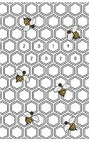2019 - 2020: Modern Hexagon Design Bees Themed / 18 Month Academic Planner, Student Diary, Agenda for 2019 until 2020 (only months to pages + notes for SIMPLY PL