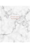 Graph Paper Notebook: White Grey Marble - 7.5 x 9.25 - 5 x 5 Squares per inch - 100 Quad Ruled Pages - Cute Graph Paper Composition Notebook for Children, Kids, Girls, Te