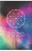 2020: Sacred Geometry Planner - For Men & Women - Galaxy Artwork Design - Agenda Book - Universe Creation Art Cover- with journal pages